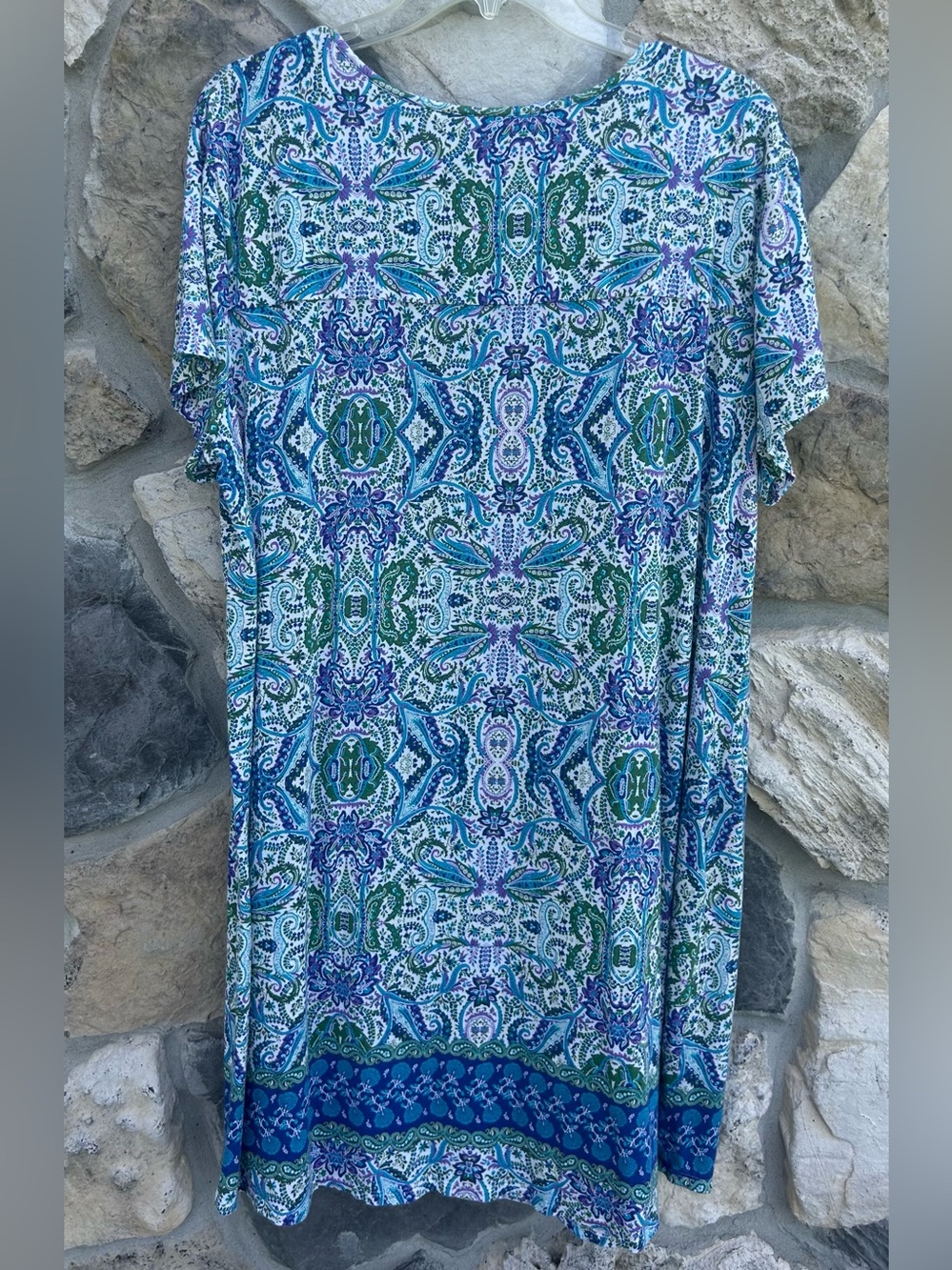 Soma Cool Nights Nightgown Sleep Dress Size XL Colorful Soft Stretchy Lounge - Picture 2 of 6